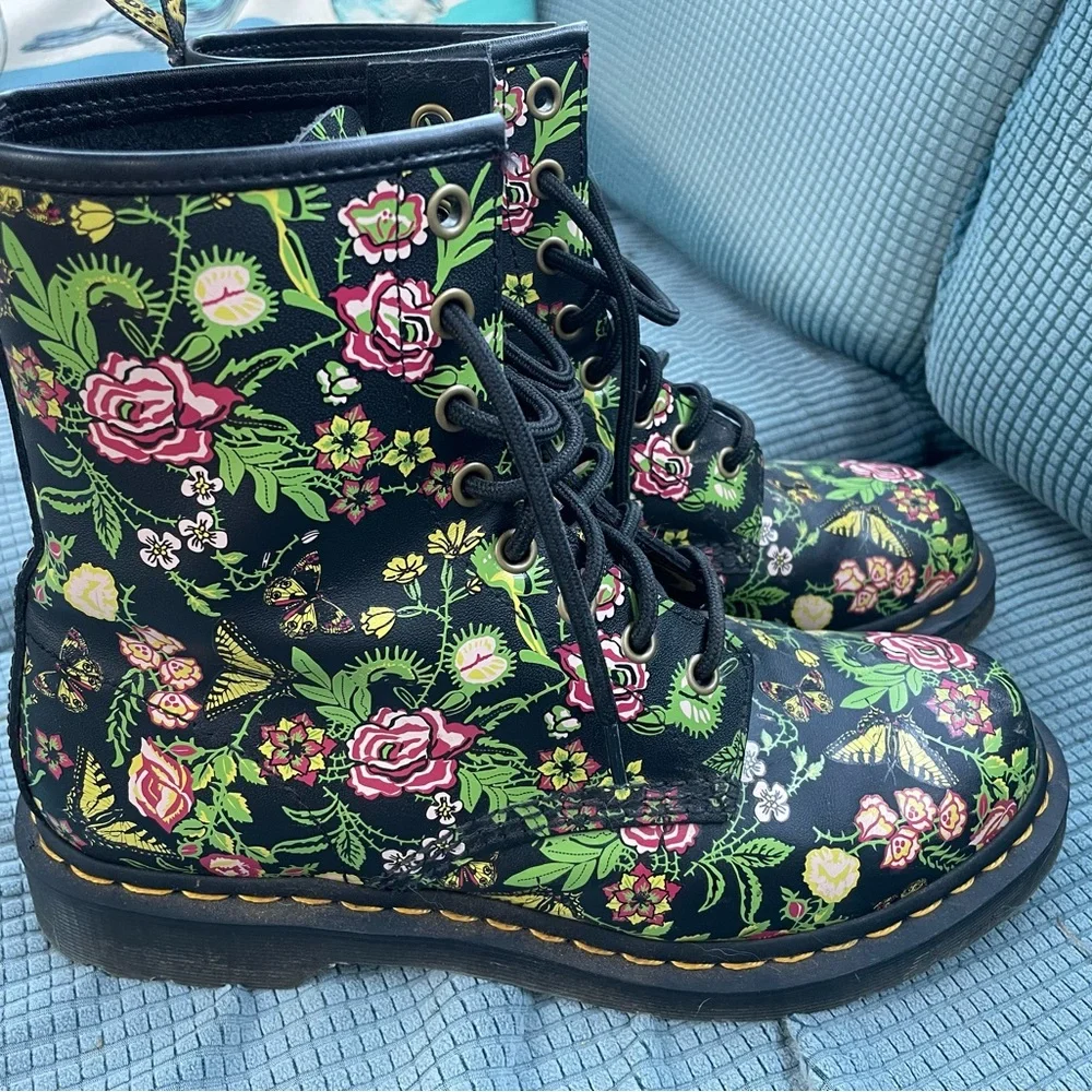 Dr. Martens 1460 floral bloom combat boots - Picture 4 of 6